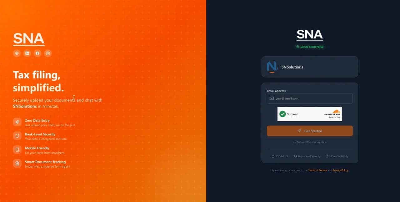 Branded Client Portal — document upload with auto-classification