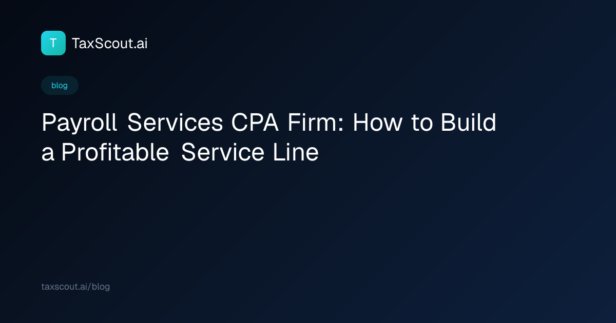 Payroll Services CPA Firm: How to Build a Profitable Service Line
