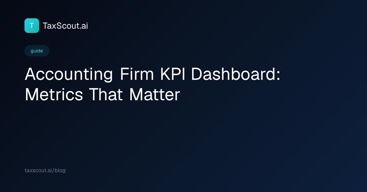 Accounting Firm KPI Dashboard: Metrics That Matter