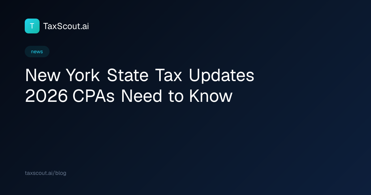 New York State Tax Updates 2026 CPAs Need to Know